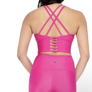 Electric Yoga Hot Pink Barbiecore Crisscross Sports Bra Longline XS